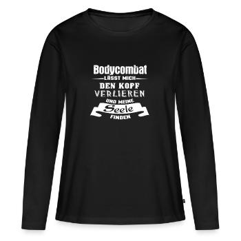 Bodycombat - Seele - Frauen Premium Bio Langarmshirt - Schwarz - Vorne - Julia (174cm)