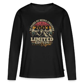 Jahrgang 2003 20. verjaardagsgift mannen vrouwen - Frauen Premium Bio Langarmshirt - Schwarz - Vorne - Julia (174cm)