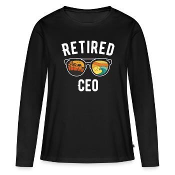 Retraite CEO Beach Sunglasses Design - T-shirt manches longues Premium bio Femme - noir - Devant - Julia (174cm)