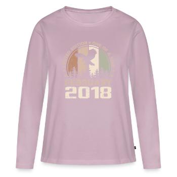 Incomparable since February 2018, 6th Anniversary - Women's Premium Organic Long Sleeve Shirt - dusky pink - Front - Julia (174cm)