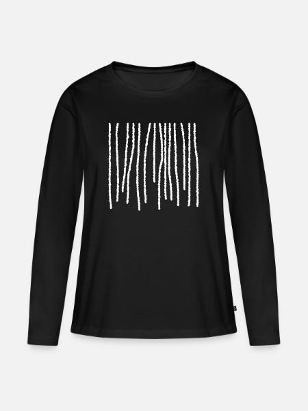 Streifen Vertikal - Frauen Premium Bio Langarmshirt - Schwarz