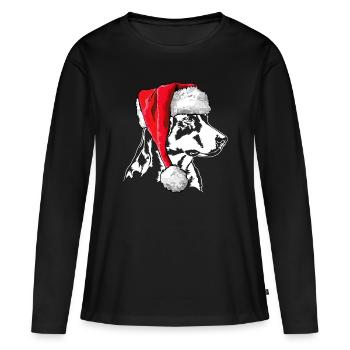 Santa Appenzeller Sennenhund Weihnachten Hunde - Frauen Premium Bio Langarmshirt - Schwarz - Vorne - Julia (174cm)