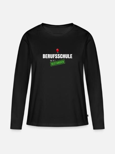 Berufsschule Bestanden - Frauen Premium Bio Langarmshirt - Schwarz