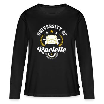 University of Raclette - T-shirt manches longues Premium bio Femme - noir - Devant - Julia (174cm)