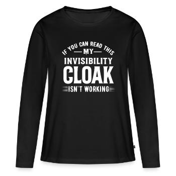 Mon manteau invisible ne fonctionne pas - T-shirt manches longues Premium bio Femme - noir - Devant - Julia (174cm)