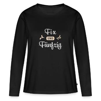 50. Geburtstag Jahrgang 1971 Fünfzig 50 Jahre alt - Frauen Premium Bio Langarmshirt - Schwarz - Vorne - Julia (174cm)