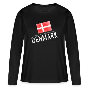 Danemark Danemark - T-shirt manches longues Premium bio Femme - noir - Devant - Julia (174cm)