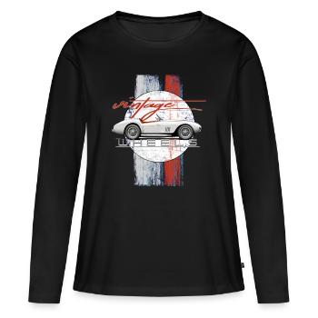 Vintage Wheels | Historischer Motorsport - Frauen Premium Bio Langarmshirt - Schwarz - Vorne - Julia (174cm)