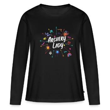 Archer - Femme de tir à l’arc cadeau - T-shirt manches longues Premium bio Femme - noir - Devant - Julia (174cm)