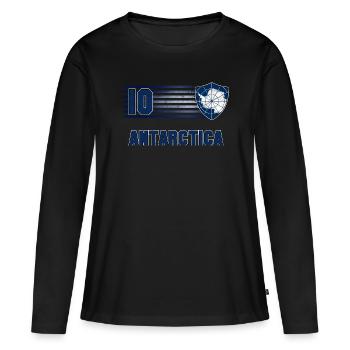Équipe de football de l’Antarctique - T-shirt manches longues Premium bio Femme - noir - Devant - Julia (174cm)