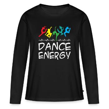Énergie de danse - T-shirt manches longues Premium bio Femme - noir - Devant - Julia (174cm)