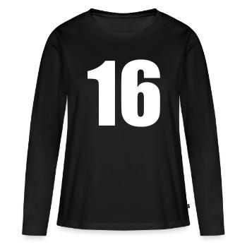 16 - T-shirt manches longues Premium bio Femme - noir - Devant - Julia (174cm)