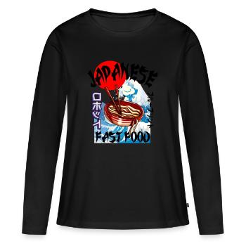 Fast Food Comic Cartoon - T-shirt manches longues Premium bio Femme - noir - Devant - Julia (174cm)