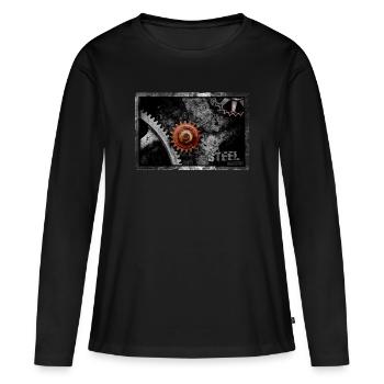 STEEL Industry - Women's Premium Organic Long Sleeve Shirt - black - Front - Julia (174cm)