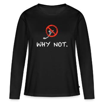 Pourquoi pas. - T-shirt manches longues Premium bio Femme - noir - Devant - Julia (174cm)