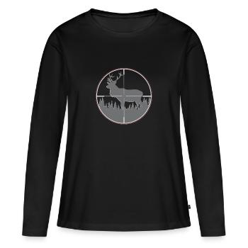 Deer antler hunter hunting gift scope - Women's Premium Organic Long Sleeve Shirt - black - Front - Julia (174cm)
