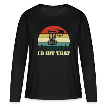 Ich Würde Die Scheibe Treffen Disc Golf Disc - Frauen Premium Bio Langarmshirt - Schwarz - Vorne - Julia (174cm)