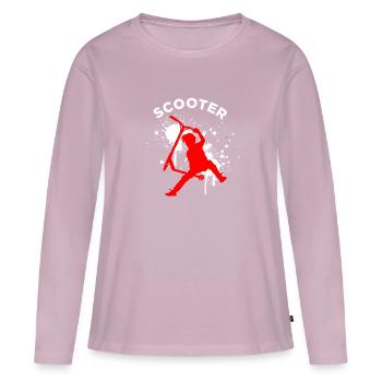Scooter freestyle - T-shirt manches longues Premium bio Femme - rose poudré - Devant - Julia (174cm)