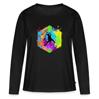 Freestyle-Roller - Frauen Premium Bio Langarmshirt - Schwarz - Vorne - Julia (174cm)
