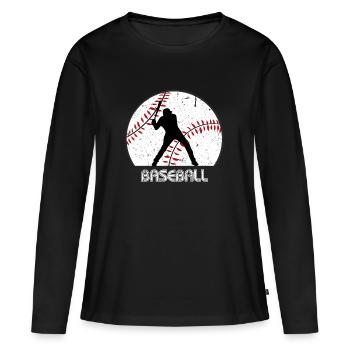 Baseball - Frauen Premium Bio Langarmshirt - Schwarz - Vorne - Julia (174cm)