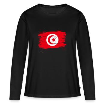 tunisie - T-shirt manches longues Premium bio Femme - noir - Devant - Julia (174cm)