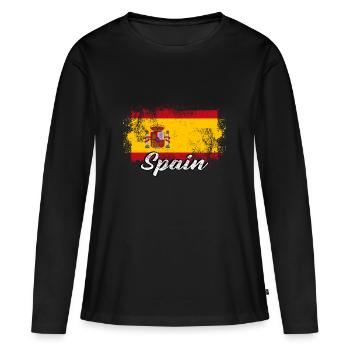 Spain - Women's Premium Organic Long Sleeve Shirt - black - Front - Julia (174cm)