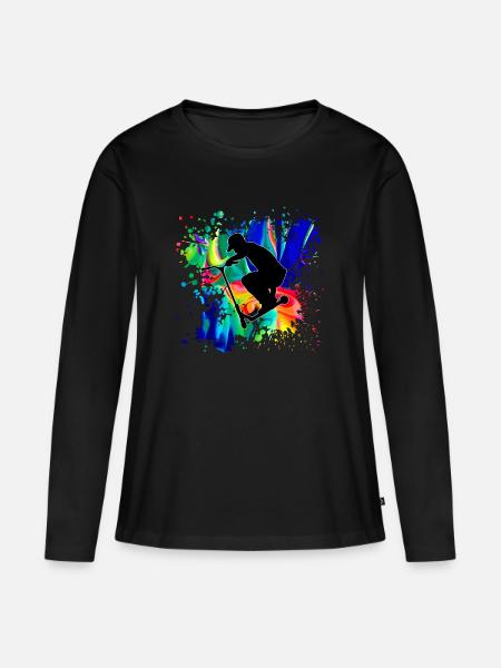 Trottinette freestyle - Premium økologisk langærmet T-shirt til kvinder - sort