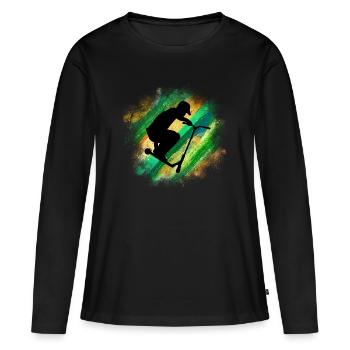Freestyle Scooter - Frauen Premium Bio Langarmshirt - Schwarz - Vorne - Julia (174cm)