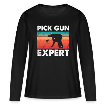 Conception de serrure de service de déverrouillage expert en serrure - T-shirt manches longues Premium bio Femme - noir - Devant - Julia (174cm)