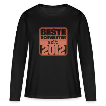 2012 - Frauen Premium Bio Langarmshirt - Schwarz - Vorne - Julia (174cm)