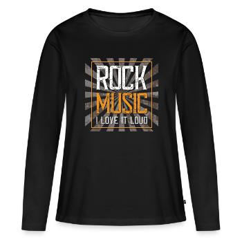 Rock - T-shirt manches longues Premium bio Femme - noir - Devant - Julia (174cm)