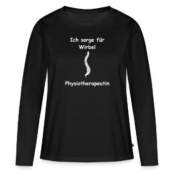 Physiothérapeute, je soigne les vertèbres, docteur - T-shirt manches longues Premium bio Femme - noir - Devant - Julia (174cm)