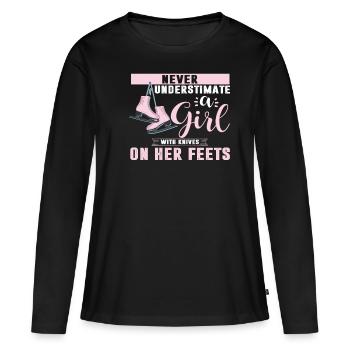 Eiskunstlauf - Frauen Premium Bio Langarmshirt - Schwarz - Vorne - Julia (174cm)
