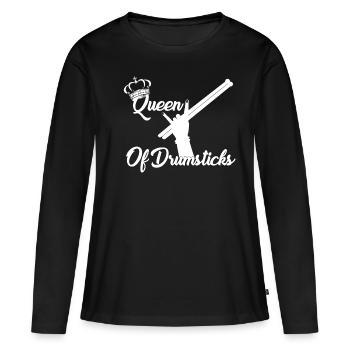 Queen Drumstick Pound Fitness Drums Girl - Women's Premium Organic Long Sleeve Shirt - black - Front - Julia (174cm)