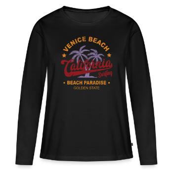 Surfing California Venice Beach - Women's Premium Organic Long Sleeve Shirt - black - Front - Julia (174cm)