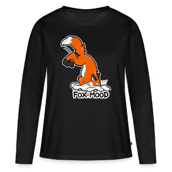 Renard rouge Fox-Mood - T-shirt manches longues Premium bio Femme - noir - Devant - Julia (174cm)