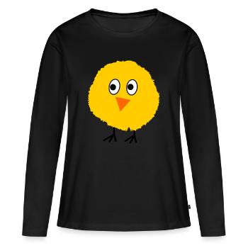 poussin - T-shirt manches longues Premium bio Femme - noir - Devant - Julia (174cm)