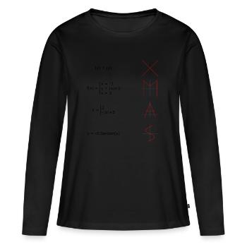 ALLES IST LIEBER MATH AM WEIHNACHTEN - Frauen Premium Bio Langarmshirt - Schwarz - Vorne - Julia (174cm)