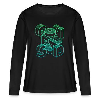 verwirrt - Frauen Premium Bio Langarmshirt - Schwarz - Vorne - Julia (174cm)