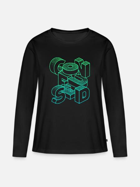 verwirrt - Frauen Premium Bio Langarmshirt - Schwarz