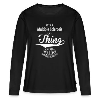 La sclérose en plaques - T-shirt manches longues Premium bio Femme - noir - Devant - Julia (174cm)