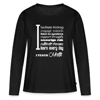 Mathe Lehrer Shirt - Frauen Premium Bio Langarmshirt - Schwarz - Vorne - Julia (174cm)