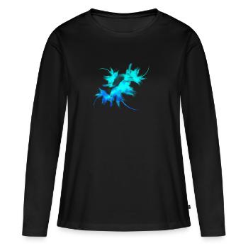 shining flower - Women's Premium Organic Long Sleeve Shirt - black - Front - Julia (174cm)