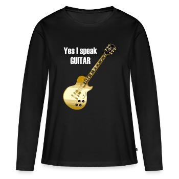 Yes I speak guitar saying 'Yes I speak - Women's Premium Organic Long Sleeve Shirt - black - Front - Julia (174cm)