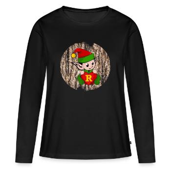 onze r - T-shirt manches longues Premium bio Femme - noir - Devant - Julia (174cm)