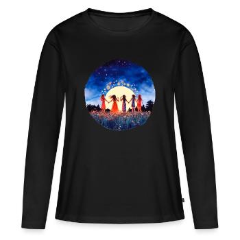La sororité sous les étoiles - T-shirt manches longues Premium bio Femme - noir - Devant - Julia (174cm)