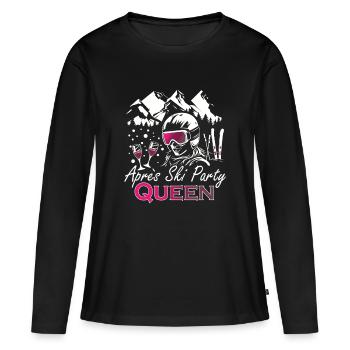 Skier après-ski bunny party pistensau - T-shirt manches longues Premium bio Femme - noir - Devant - Julia (174cm)