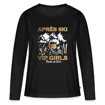 Vacances au ski Après-ski Girls Team - T-shirt manches longues Premium bio Femme - noir - Devant - Julia (174cm)