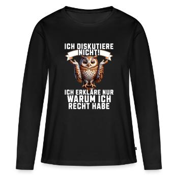 Ich diskutiere nicht, erkläre warum ich Recht habe - Frauen Premium Bio Langarmshirt - Schwarz - Vorne - Julia (174cm)