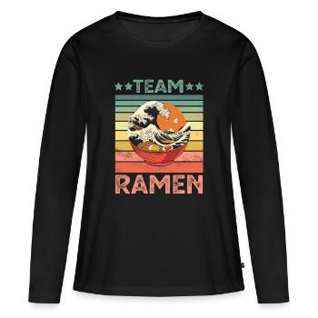 Ramen Nudeln - Frauen Premium Bio Langarmshirt - Schwarz - Vorne - Julia (174cm)